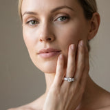 White gold Three-Stone Round Diamond Trellis Engagement Ring with Channel-Set Band_28
