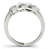 White gold Three-Stone Round Diamond Twist Band with Channel Setting 2