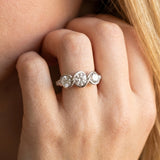 White gold Three-Stone Round Diamond Twist Band with Channel Setting_29