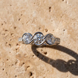 White gold Three-Stone Round Diamond Twist Band with Channel Setting_30