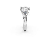 White gold Three-Stone Round Diamond Wave Band with Bezel Setting_16