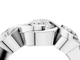 White gold Three-Stone Round Diamond Wave Band with Bezel Setting_18