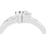 White gold Three-Stone Round Green Sapphire Leaf Bypass Ring with Bezel Setting_10