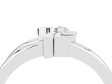 White gold Three-Stone Round Moissanite Leaf Bypass Ring with Bezel Setting_10