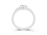 White gold Three-Stone Round Moissanite Leaf Bypass Ring with Bezel Setting_9