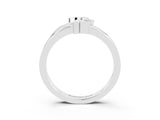 White gold Three-Stone Round Peridot Leaf Bypass Ring with Bezel Setting_9