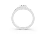 White gold Three-Stone Round Pink Sapphire Leaf Bypass Ring with Bezel Setting_21