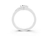 White gold Three-Stone Round Ruby Leaf Bypass Ring with Bezel Setting_9
