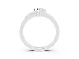 White gold Three-Stone Round Yellow Sapphire Leaf Bypass Ring with Bezel Setting_21