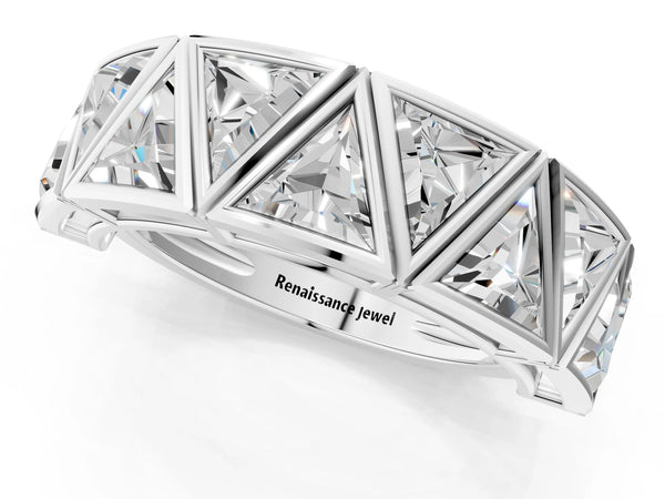 Platinum Triangle Diamond Geometric Mens Band