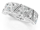 Silver Triangle Diamond Geometric Mens Band