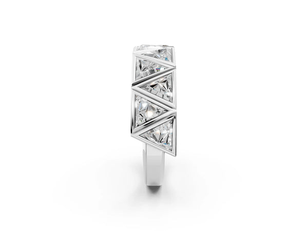 Platinum Triangle Diamond Geometric Mens Band