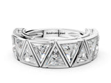 Silver Triangle Diamond Geometric Mens Band