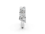 Silver Triangle Diamond Geometric Mens Band
