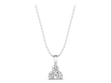 White gold Triangular Cluster Round Diamond Prong Pendant_14