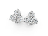White gold Triangular Cluster Round Diamond Stud Earrings with Prong Setting_23