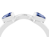 White gold Trillion Blue Sapphire Open Band Ring with Bezel Setting_10