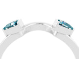 White gold Trillion Blue Topaz Open Band Ring with Bezel Setting_10