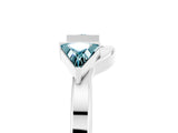 White gold Trillion Blue Topaz Open Band Ring with Bezel Setting_11