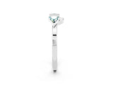 White gold Trillion Blue Topaz Open Band Ring with Bezel Setting_8