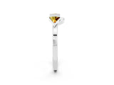White gold Trillion Citrine Open Band Ring with Bezel Setting_8