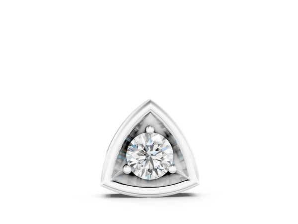 Silver Trillion Cut Diamond Bezel Pendant