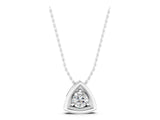 White gold Trillion Cut Diamond Bezel Pendant_4