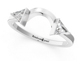 White gold Trillion Cut Open Band with Bezel Set Diamonds_47