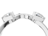 White gold Trillion Cut Open Band with Bezel Set Diamonds_50