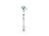 White gold Trillion Green Sapphire Open Band Ring with Bezel Setting_8