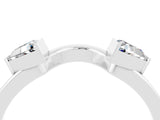 White gold Trillion Moissanite Open Band Ring with Bezel Setting_10