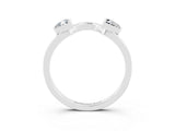White gold Trillion Moissanite Open Band Ring with Bezel Setting_9
