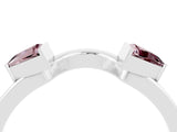 White gold Trillion Morganite Open Band Ring with Bezel Setting_10