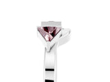 White gold Trillion Morganite Open Band Ring with Bezel Setting_11