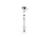 White gold Trillion Morganite Open Band Ring with Bezel Setting_8
