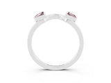 White gold Trillion Morganite Open Band Ring with Bezel Setting_9