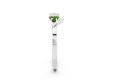 White gold Trillion Peridot Open Band Ring with Bezel Setting_8