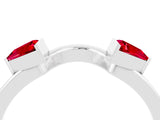 White gold Trillion Ruby Open Band Ring with Bezel Setting_10