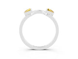 White gold Trillion Yellow Sapphire Open Band Ring with Bezel Setting_21