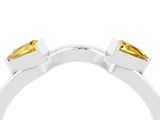 White gold Trillion Yellow Sapphire Open Band Ring with Bezel Setting_22