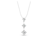 White gold Triple Princess Cut Drop Pendant with Four-Prong Setting_7