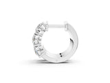 White gold Triple Round Diamond Huggie Earrings with Prong Setting_10