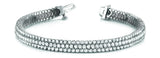White gold Triple Row Round Diamond Tennis Bracelet with Channel Set Stones and Four-Prong Setting