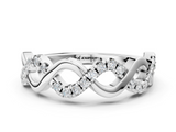 White gold Twist Infinity Diamond Band with Round Stones and Pavé Setting_52