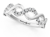 White gold Twist Infinity Diamond Band with Round Stones and Pavé Setting_53