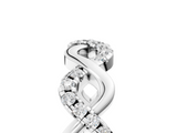 White gold Twist Infinity Diamond Band with Round Stones and Pavé Setting_57