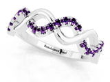 White gold Twist Infinity Round Amethyst Band with Pavé Setting_7