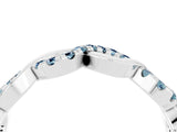 White gold Twist Infinity Round Aquamarine Band with Pavé Setting_10