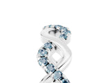 White gold Twist Infinity Round Aquamarine Band with Pavé Setting_11