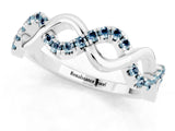White gold Twist Infinity Round Aquamarine Band with Pavé Setting_7